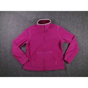 Old Navy Jacket Womens M Pink Full Zip Fleece Stand Collar Pockets Casual